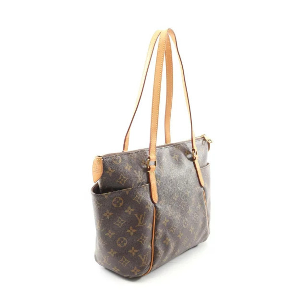 Louis Vuitton Monogram Tote Brown Bag Canvas Totally Leather Brown